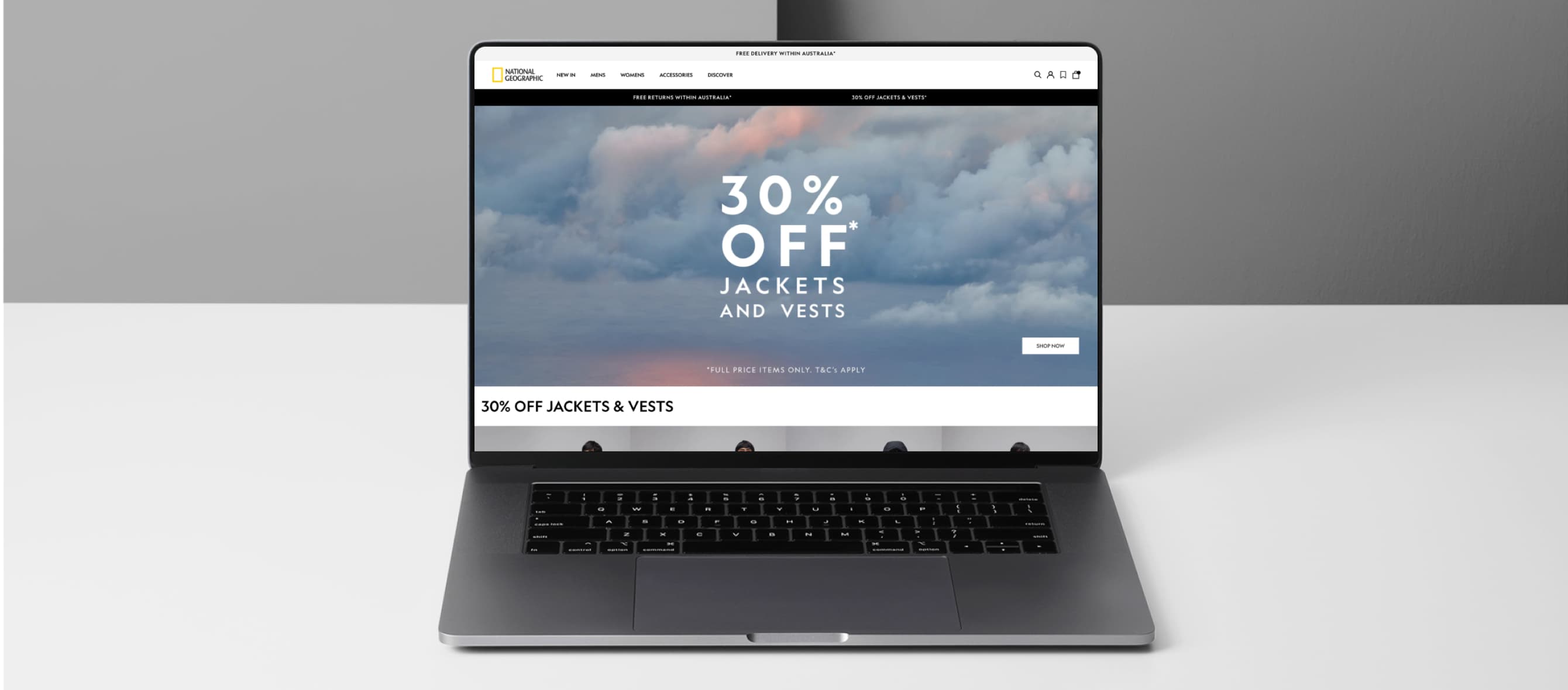National Geographic Clothing Store desktop view