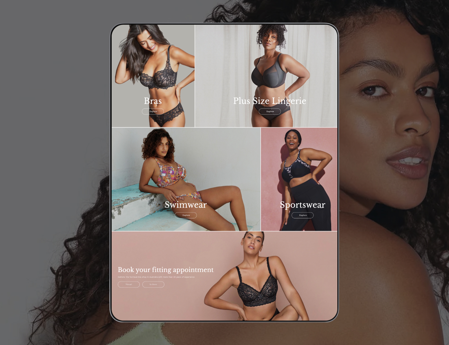 DeBra's shopify store home page desktop view 